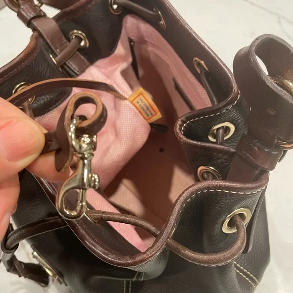 Vintage Dooney & Bourke Brown Leather Shoulder Bag - Picture 5 of 7